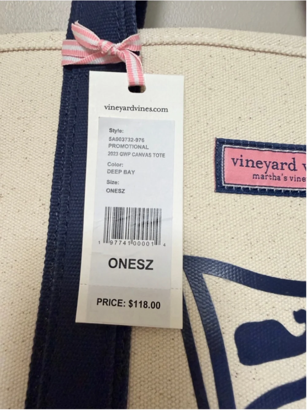 Vineyard Vines Canvas Tote Bag